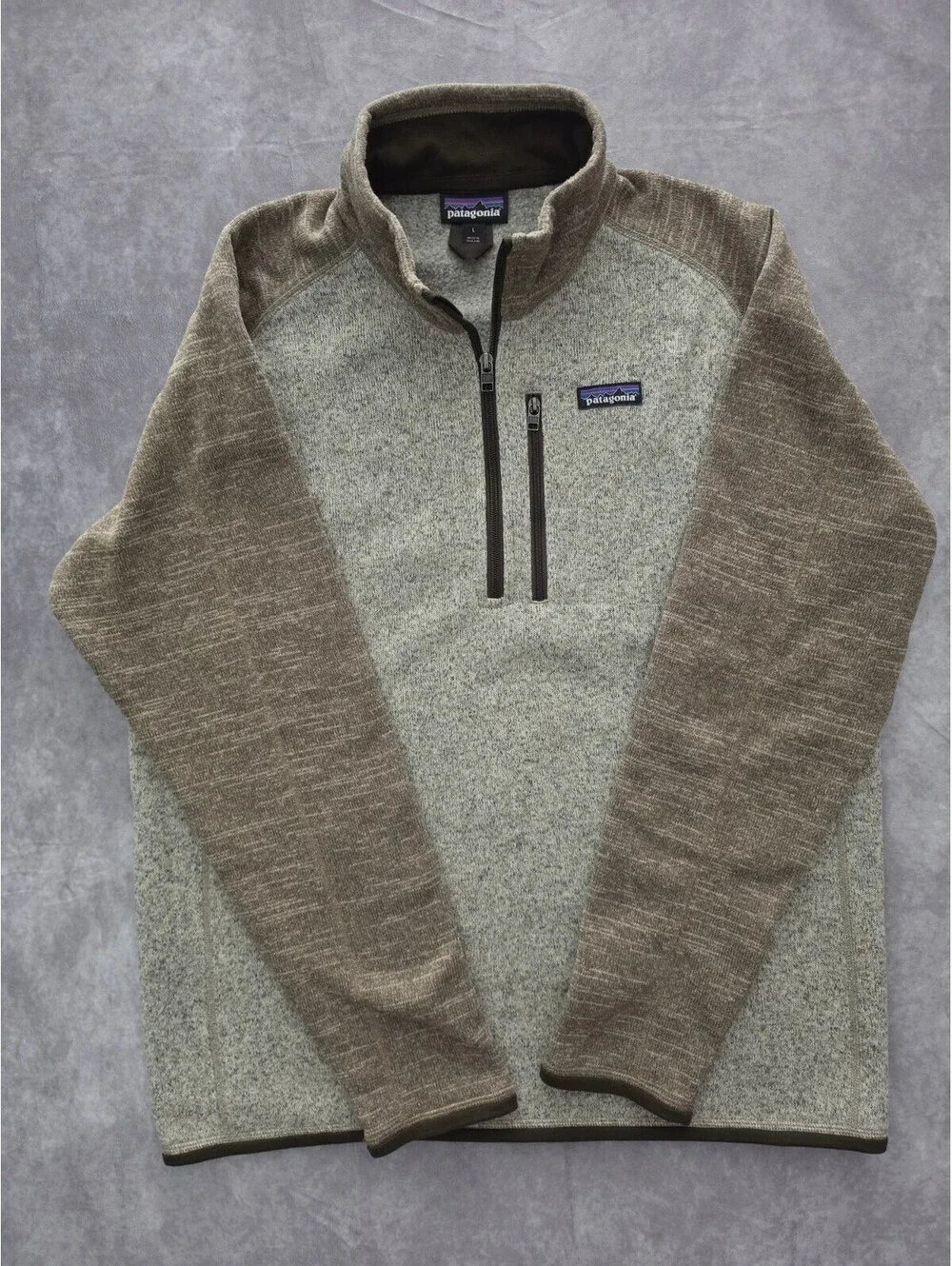 Patagonia Better Sweater 1/4 Zip Fleece Pullover Men's Large Gray Brown Outdoor
